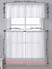 1pc Solid Color Delicate & Simple Style Sheer Curtain For Living Room, Bedroom