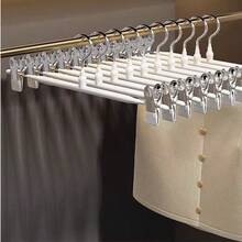 10 件防损裤架，不锈钢防滑衣架，可调节夹子，适用于裤子、裙子、内衣 - 彩色 - 查看 4