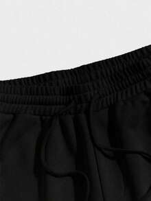 男士鹰印花休闲日常短袖T恤和裤子套装 - 淺粉色 - 查看 7