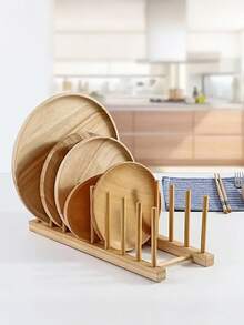 1個 木製 食器ラック 食器乾燥ラック 食器棚 キッチン収納ラック 食器干しラック ダイニング、キッチン、リビング、デスクトップオーガナイザー、キッチン用品、食器収納ラックに適しています - カーキ - チェックする 4