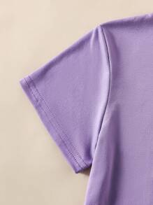 Meisjes casual effen T-shirt met korte mouwen, zomer