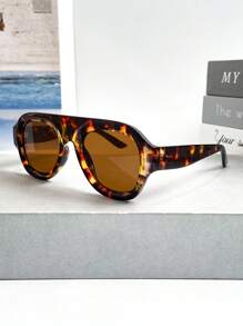 Ochelari de soare Retro Pilot Border pentru femei și bărbați, ochelari de soare cu lentile decorative, potriviti pentru petreceri zilnice pe plajă, fotografiere pe stradă, ochelari de soare Preppy pentru școală, în formă de scut, nuanțe de ochelari de soare