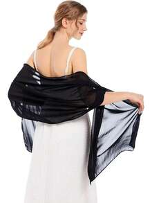 1pc Chiffon Shawls Scarves Wraps For Bridal Wedding Party Evening Dress And Special Occasion Dresses Casual Fall Clothes For Women - Beige - View 5