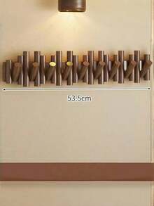 1个圆柱形钢琴键造型木质衣帽架，带装饰挂钩，可折叠，可安装在门后，卧室免钉收纳架，可用于存放钥匙、帽子、衣物、项链和配饰，装饰门厅，适用于门后、卧室和客厅墙面。 - 棕色 - 查看 8