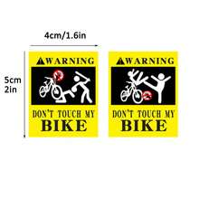 2件/10件“别碰我的自行车”防水山地自行车警示贴纸，自行车装饰贴纸，仅适用于自行车停车警示标志。黄色警示装饰贴纸，笔记本装饰贴纸 - 黃色 - 查看 2