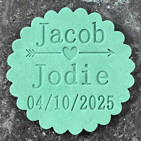 Personalisierter Ausstechförmchen-Prägestempel mit Keksmotiv, 3D-Design für Küchen-Backen, Kuchen Dekoration, DIY Ausstechwerkzeuge, Zucker Kuchen Vorlage, Hochzeit Ton Weich Süßigkeiten Geprägter Namenskuchen Förmchen, Handarbeit