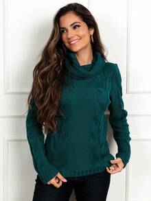 Women Sweaters - Verde Oscuro - Ver 3