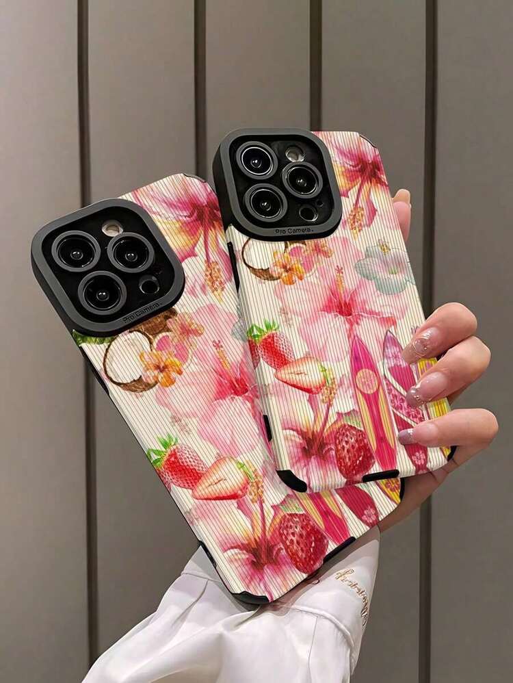 Teléfono anticaída suave con textura de vida marina rosa, X/XS XSMAX 11 12 13 14 15 16 12MINI 13MINI 16E SE4 S22 S23 S24 S25, 1 ud. - Multicolor 3 - Añade 2