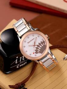 Juicy Couture Reloj de cuarzo para mujer Waych, reloj de pulsera de acero inoxidable con detalles de cristal de primera calidad para mujer.