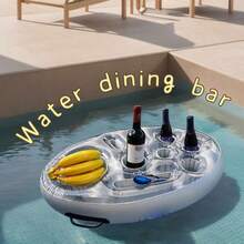 Inflatable Pool Party Tray - Durable PVC Material, Multipurpose Floating Drink Holder, Suitable For Beach And Pool Celebrations