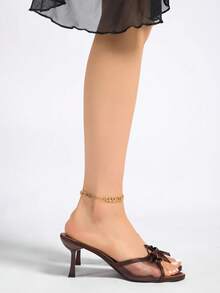 Dép xỏ ngón đế xuồng họa tiết da báo và nơ chất lượng cao năm 2025 dành cho nữ - màu nâu - Xem 6