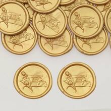 20 张玫瑰蜡封贴纸，花卉图案自粘信封封口贴纸，适用于婚礼请柬，蜡封贴纸非常适合信封、请柬、礼品包装、剪贴簿（酒红色、珍珠粉色） - 彩色 - 查看 11