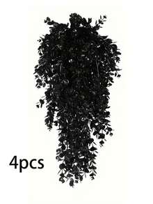 1/2/4pcs Black Eucalyptus Faux Hanging Flowers - Durable UV Resistant Artificial Greenery Vines For Indoor/Outdoor Decor, Halloween & Fall Wall Accents With Realistic Petals And Stems, Perfect For Thanksgiving And Halloween, Halloween Decor - Multicolor - View 11