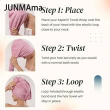 Toalla de pelo de algodón con textura de gofre extra grande de 30 pulgadas de largo y 400 GSM, ultra absorbente y de secado rápido, turbante de pelo ideal para mujeres con cabello largo y rizado, perfecto para el peinado "plopping", color rosa hippie, ideal para el regreso a clases - HippiePink - Ver 3