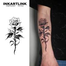 INKARTLINK Innovative Tattoo Technology, Semi-Permanent Tattoo, Rose Flower, Personalized Tattoo, Soul-Stirring Tattoo, Temporary Tattoo, Waterproof, Authentic Tattoo Appearance, Plant-Based Tattoo