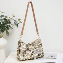 Bolsa de mão com almofada de glitter para axilas, bolsa transversal para celular feminina, 2025