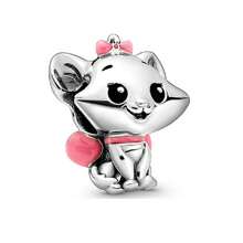 Talisman de plata de ley 925 chapado en oro rosa con diseño fijo de flor de ciruelo y animal de dibujos animados, adecuado para pulseras DIY, regalo de moda y elegante para el cumpleaños de la mujer