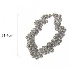1 Piece Of Sweet And Cool Cold Wind Ball Geometric Necklace Female Short Creative Sweet And Cool Wind Lady Necklace - Dây chuyền 9#X3187-Bạc - Xem 5