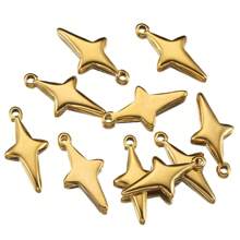 5 piezas Colgante con forma de estrella de acero inoxidable, adecuado para hacer joyas DIY - Aretes, Collar, Accesorio de Colgante