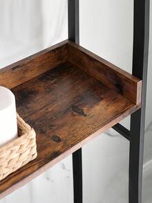 Estantería de Inodoro con 3 Estantes, Estante de Baño Que Ahorra Espacio, Montaje Fácil, Soporte de Lavadora, Estilo Industrial, Marrón Rústico y Negro - Marrón - Ver 5