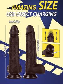 1pc 9 Inch Liquid Silicone Insertion Sex Toy Vibrator Huge Realistic Liquid Silicone Dildo, 10 Shocks 10 Thrust & Heat & Rotate Wireless Remote Control USB Magnetic Charging, Ultra Realistic Sex Machine For Women & Same-Sex Use