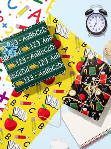 12 pièces Ensemble de papier cadeau de retour à l'école, 12 feuilles de 4 designs différents, décorations pour fête dans la salle de classe, le dortoir et les événements de bienvenue, papier artisanal