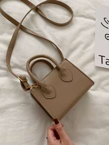 1pc PU Zipper Closure Bag, Fashionable Niche Design, Minimalist Mini Handbag, Square Bag, Korean Style, Multifunctional Compact Crossbody/Shoulder Bag, Casual Comfortable Adjustable Strap, Smooth Long Style, Versatile, Suitable For Daily Use, Women's Daily Shopping And Travel - Simple Handbag (high-end Version) - View 7