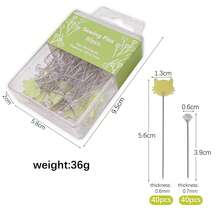 80pcs/Set Embroidery Patchwork Tools Straight Sewing Pin Cat Diamond Patchwork Pin For Sewing Quilting Positioning Pin Holder - Black - View 11