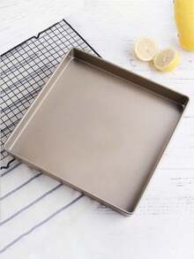 1个11英寸方形烤盘，加厚碳钢烤盘，不粘烤模，适用于蛋糕卷、花生糖、饼干等，烤箱适用 - 棕色 - 查看 4