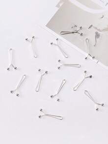12 piezas de Clips para Bufandas de Mujer, Elegantes Alfileres de Seda para Bufandas, Clips en Forma de U, Alfileres de Agarre Fuerte, Adecuados para Bufandas, Vestidos de Boda y Accesorios Decorativos de Chales. - Blanco - Ver 5