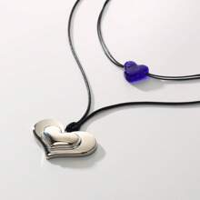 1pc New Minimalist Exaggerated Heart-Shaped Necklace For Women