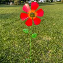 Flower Windmill Ground Stake Decor Vivid Metal Flower Stakes Petals Swaying For Garden Landscapes Wedding Party Decor