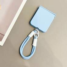 Keychain,Lanyard Luxury Simple Sky Blue Phone Case With Portable Anti-Loss Strap For Razr50 Razr 50 Ultra 50ultra 60ultra Back Cover - Blue - View 7