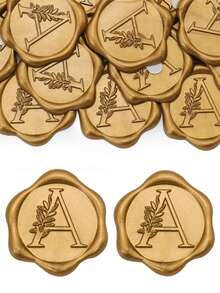 30/50pcs Letter Wax Seal Stickers, Gold Foil Self-Adhesive Wax Seal Stickers, Envelope Sealing Stickers, Gold Foil Stickers, Suitable For Thanksgiving Cards/Gift Wrapping/Wedding Engagement Party Invitations, Birthday Parties, Christmas And Other Occasions. - Bronze - View 13
