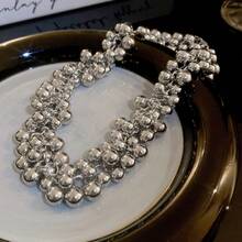 1 Piece Of Sweet And Cool Cold Wind Ball Geometric Necklace Female Short Creative Sweet And Cool Wind Lady Necklace - Dây chuyền 9#X3187-Bạc - Xem 2