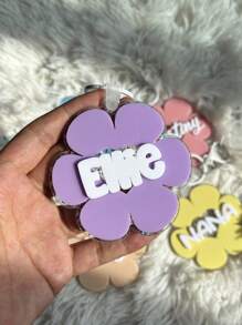 Daisy Custom Bag Charm, Backpack Tags, Girls Keychain, Tag, Acrylic Keychain, Groovy Letter Charm, Backpack Name Tag, Glitter Daisy Back To School Gifts