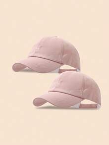 Love Embroidery Children's Baseball Cap For Spring Summer, Empty Top Baseball Cap For Girls, UV Ion Sun Hat For Ponytail, Spring And Autumn Sun Hat For Daily Outdoor Activies, For 3-10 Children - Multicolor - View 29
