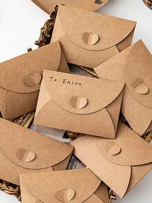 50 zestawów Mini Kopert z Pustymi Kartkami, Zestaw Kopert z Papieru Kraft, Na Karty Podarunkowe, Upominki Na Przyjęcie Weselne, Kartki Z Pozdrowieniami, Wizytówki Pocztowe, Artykuły Na Przyjęcie Ukończenia Szkoły, Koperta Z Podziękowaniem - Wielokolorowe - Zobacz 2