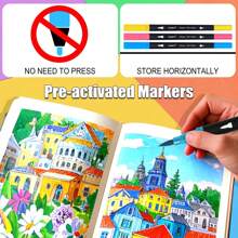 36pcs Dual Brush Marker For Coloring Books, Tanmit Fine Tip Coloring Marker And Pen Set For Journaling Notes Writing Planning Art Projects