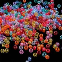 100PCS Pony Beads Are Used For Hair Macaron Plastic Process Perforating Beads, Bulk Rainbow Hair Beads, DIY Bracelet Necklace Jewelry Making Supplies(Mixed Color) - Multicolor - View 4