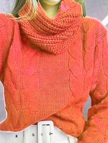 Women Sweaters - Coral Pink - View 1
