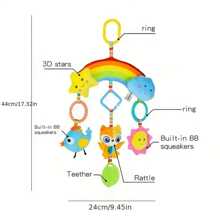 Infant Hanging Cute Animal Rattle Soothe Car Plush Toys - Rabbit, Bee, Cloud, Star