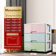 多层抽屉式收纳柜免组装床头五屉储物柜塑料加厚收纳箱可移动 - 彩色 - 查看 43