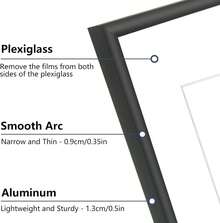 2/3/4pcs, Metal Picture Frame, Aluminum Alloy Black Simple Photo Frame, A2 Extra-Large Frame,Certificate Frame, Wall Gallery Collage Picture Frame For Wall Mounting And Desktop Display - Multicolor - View 3