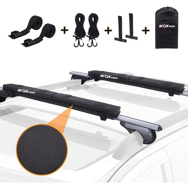 Car Roof Rack Soft Pad Protector With Non-Slip Strap, Suitable For Luggage, Surfboard, Ski Board, Kayak, Etc. Used For Safe Transportation And Protection Of Your Items