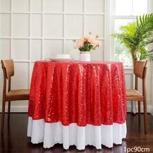 1pc Rose Gold Sequin Round Tablecloth 47-Inch, Party Table Cloth Suitable For Bridal Shower, Birthday, Wedding, Dessert, Banquet, Thanksgiving, Christmas - Multicolor - View 21