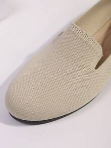 Dames Outdoor Fashion Ronde Neus Platte Ademende Casual Schoenen - Beige - Bekijken 8
