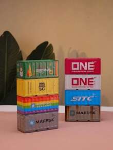 1pc容器收纳盒金属微缩模型展示盒储物展示盒精美收纳盒可堆叠收纳盒家用卧室收纳盒办公桌展示盒 - 彩色 - 查看 2