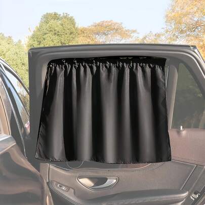 A Set Of 2 Car Privacy Curtains, A Car Sunshade For A Camping SUV Van, And 2 Side Window Partition Curtains For A Baby Sunshade