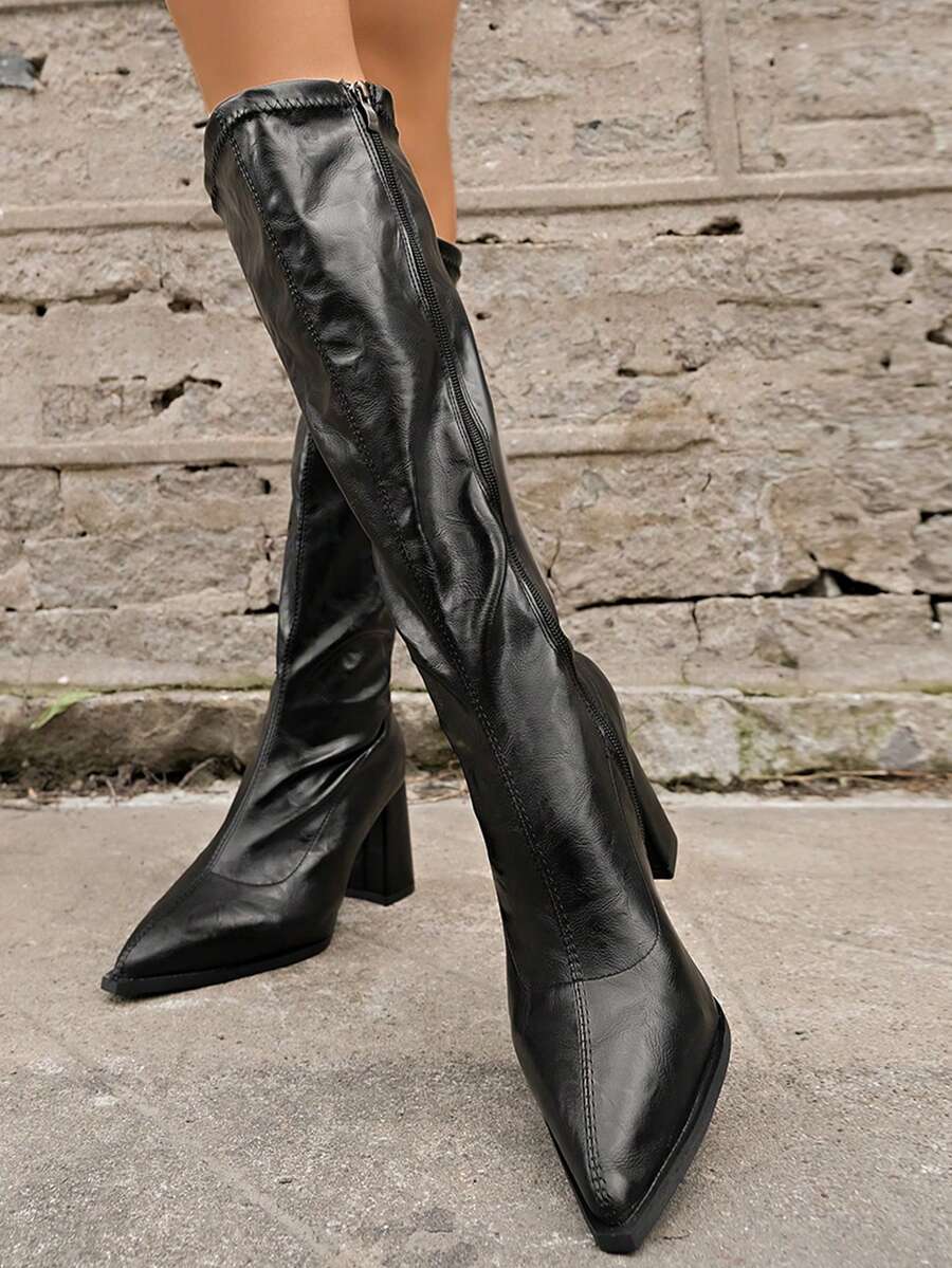 女士新款高跟复古时尚靴子，适合各种场合